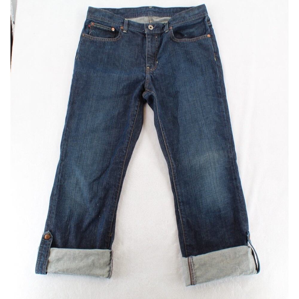 Polo Ralph Lauren Cuffed Jeans Woman’s Size 12 Blue Denim Straight Leg Classic